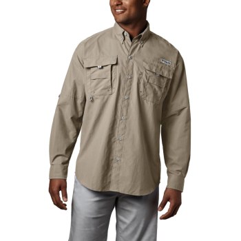 Columbia Overhemd Heren, PFG Bahama II Long Sleeve Khaki, 06HACMZOY